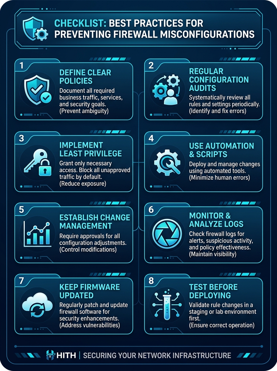 Checklist for preventing misconfigurations
