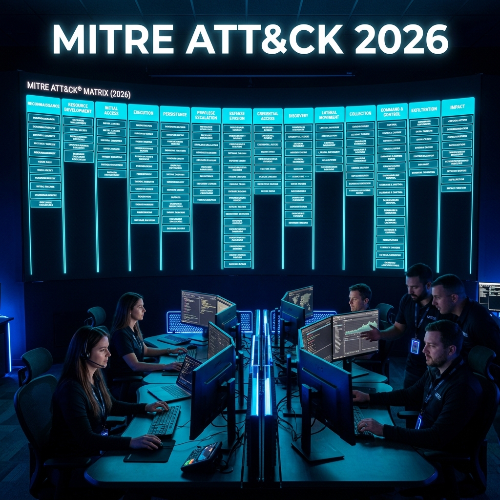 MITRE ATT&CK framework explained 2026 — threat hunting command center