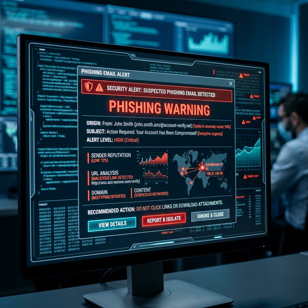 Phishing email incident response investigation